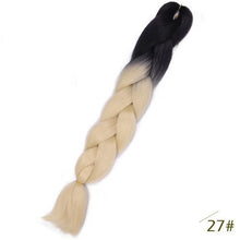 Load image into Gallery viewer, ELEGANT MUSES 24inch Pink Synthetic Crochet Hair Jumbo Braid Hair Yaki Soft Hair Ombre Crochet Braiding Hair Extension For Braid
