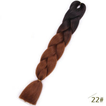 Load image into Gallery viewer, ELEGANT MUSES 24inch Pink Synthetic Crochet Hair Jumbo Braid Hair Yaki Soft Hair Ombre Crochet Braiding Hair Extension For Braid
