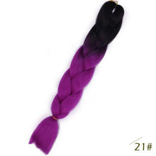 Load image into Gallery viewer, ELEGANT MUSES 24inch Pink Synthetic Crochet Hair Jumbo Braid Hair Yaki Soft Hair Ombre Crochet Braiding Hair Extension For Braid
