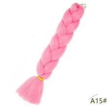 Load image into Gallery viewer, ELEGANT MUSES 24inch Pink Synthetic Crochet Hair Jumbo Braid Hair Yaki Soft Hair Ombre Crochet Braiding Hair Extension For Braid
