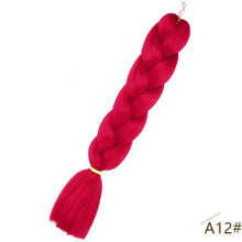 Load image into Gallery viewer, ELEGANT MUSES 24inch Pink Synthetic Crochet Hair Jumbo Braid Hair Yaki Soft Hair Ombre Crochet Braiding Hair Extension For Braid
