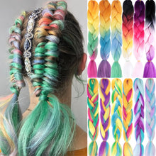 Load image into Gallery viewer, MUMUPI women 24inch Crochet Braids Box Braids 100g/pc Ombre Jumbo Braids Synthetic Braiding Hair Extensions headwear
