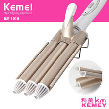 Load image into Gallery viewer, Professional Curling Iron Ceramic Triple Barrel Hair Styler Hair Waver Styling Tools 110-220V Hair Curler Electric Curling 41D
