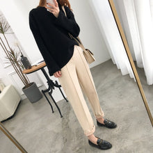 Load image into Gallery viewer, Thicken Women Pencil Pants 2020 Autumn Winter Plus Size OL Style Wool Female Work Suit Pant Loose Female Trousers Capris 6648 50
