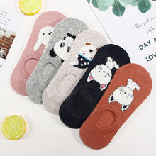 Load image into Gallery viewer, 28 Style 10 Piece=5 Pairs/lot Cute Harajuku Animal Socks Women Summer Korean Cat Bear Rabbit Funny Low Cut Ankle Sock Happy Sox
