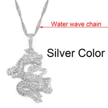 Load image into Gallery viewer, Anniyo CZ Dragon Pendant Necklaces for Women Men Gold Color Jewellery Cubic Zirconia Mascot Ornaments Lucky Symbol Gifts #064004
