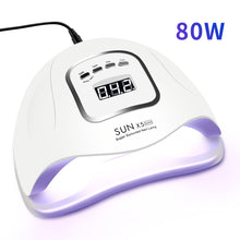 Load image into Gallery viewer, LED Nail Lamp for Manicure 80/54/36W Nail Dryer Machine UV Lamp For Curing UV Gel Nail Polish With Motion sensing LCD Display
