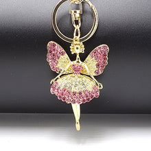Load image into Gallery viewer, Creative Keychain Alloy Rhinestone Female Angel Keychain Handbag Pendant Car Keychain Woman Jewelry Man Jewelry Belt Buckle
