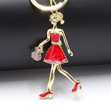 Load image into Gallery viewer, Creative Keychain Alloy Rhinestone Female Angel Keychain Handbag Pendant Car Keychain Woman Jewelry Man Jewelry Belt Buckle
