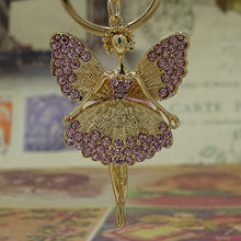 Load image into Gallery viewer, Creative Keychain Alloy Rhinestone Female Angel Keychain Handbag Pendant Car Keychain Woman Jewelry Man Jewelry Belt Buckle
