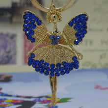 Load image into Gallery viewer, Creative Keychain Alloy Rhinestone Female Angel Keychain Handbag Pendant Car Keychain Woman Jewelry Man Jewelry Belt Buckle
