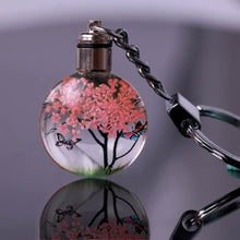 Load image into Gallery viewer, Luyun Small fresh dried flower keychain round crystal glass key chain key ring Wholesale
