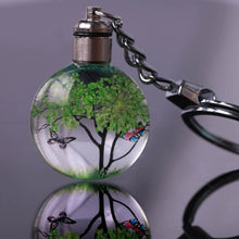 Load image into Gallery viewer, Luyun Small fresh dried flower keychain round crystal glass key chain key ring Wholesale
