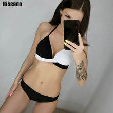 Load image into Gallery viewer, Riseado Sexy Push Up Bikinis Leaf Print Swimwear Women Summer Bathing Suit Women Halter biquini Beach Wear Bikini Mujer
