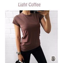 Load image into Gallery viewer, High Quality 18 Color S-3XL Plain T Shirt Women Cotton Elastic Basic T-shirts Female Casual Tops Short Sleeve T-shirt Women 002
