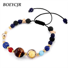 Load image into Gallery viewer, BOEYCJR Universe Planets Beads Bangles &amp; Bracelets Fashion Jewelry Natural Solar System Energy Bracelet For Women or Men
