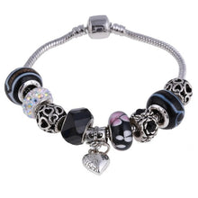 Load image into Gallery viewer, ZOSHI Pink Crystal Charm Silver Bracelets &amp; Bangles for Women With Aliexpress Murano Beads Silver Bracelet Femme Jewelry

