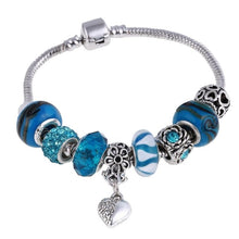Load image into Gallery viewer, ZOSHI Pink Crystal Charm Silver Bracelets &amp; Bangles for Women With Aliexpress Murano Beads Silver Bracelet Femme Jewelry

