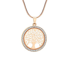 Load image into Gallery viewer, Hot Tree of Life Crystal Round Small Pendant Necklace Gold Silver Colors Bijoux Collier Elegant Women Jewelry Gifts Dropshipping
