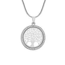 Load image into Gallery viewer, Hot Tree of Life Crystal Round Small Pendant Necklace Gold Silver Colors Bijoux Collier Elegant Women Jewelry Gifts Dropshipping
