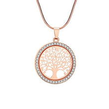 Load image into Gallery viewer, Hot Tree of Life Crystal Round Small Pendant Necklace Gold Silver Colors Bijoux Collier Elegant Women Jewelry Gifts Dropshipping
