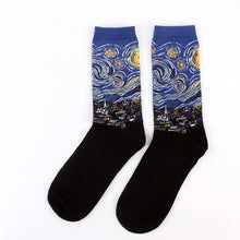 Load image into Gallery viewer, Hot Starry Night Autumn Winter Retro Women Personality Art Van Gogh Mural World Famous Painting Male Socks Oil Funny Happy Socks
