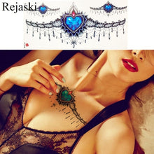 Load image into Gallery viewer, Purple Rose Jewelry Water Transfer Tattoo Stickers Women Body Chest Art Temporary Tattoo Girl Waist Bracelet Flash Tatoos Flower
