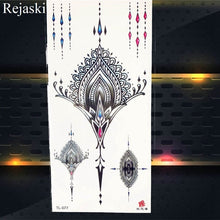 Load image into Gallery viewer, Purple Rose Jewelry Water Transfer Tattoo Stickers Women Body Chest Art Temporary Tattoo Girl Waist Bracelet Flash Tatoos Flower
