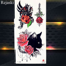 Load image into Gallery viewer, Purple Rose Jewelry Water Transfer Tattoo Stickers Women Body Chest Art Temporary Tattoo Girl Waist Bracelet Flash Tatoos Flower
