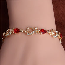 Load image into Gallery viewer, MISANANRYNE New 5 colors Beautiful Bracelet for Women Colorful Austrian Crystal Fashion Heart Chain Bracelet Wholesale

