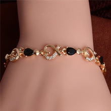Load image into Gallery viewer, MISANANRYNE New 5 colors Beautiful Bracelet for Women Colorful Austrian Crystal Fashion Heart Chain Bracelet Wholesale
