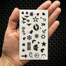 Load image into Gallery viewer, Hot Small Sexy Lips Leaf Black Cartoon Temporary Tattoo Cute Star Tattoo Sticker Love Women Body Finger Art Waterproof Tatoo Kid
