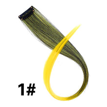 Load image into Gallery viewer, Leeons Clip-In One Piece For Ombre Hair Extensions Pure Color Straight Long Synthetic Hair Fake Hair Pieces Clip In 2 Tone Hair
