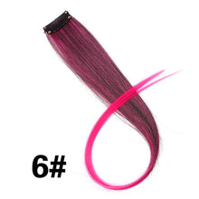 Load image into Gallery viewer, Leeons Clip-In One Piece For Ombre Hair Extensions Pure Color Straight Long Synthetic Hair Fake Hair Pieces Clip In 2 Tone Hair
