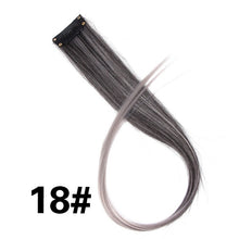 Load image into Gallery viewer, Leeons Clip-In One Piece For Ombre Hair Extensions Pure Color Straight Long Synthetic Hair Fake Hair Pieces Clip In 2 Tone Hair
