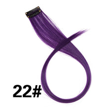 Load image into Gallery viewer, Leeons Clip-In One Piece For Ombre Hair Extensions Pure Color Straight Long Synthetic Hair Fake Hair Pieces Clip In 2 Tone Hair
