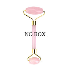 Load image into Gallery viewer, Rose Quartz Roller Slimming Face Massager Lifting Tool Natural Jade Facial Massage Roller Stone Skin Massage Beauty Care Set Box
