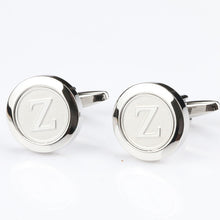 Load image into Gallery viewer, Mens Classic Initial Cufflinks Alphabet Letter silver Cufflinks Formal Business Wedding Shirts R-Z
