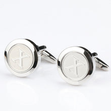 Load image into Gallery viewer, Mens Classic Initial Cufflinks Alphabet Letter silver Cufflinks Formal Business Wedding Shirts R-Z

