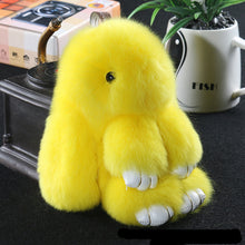 Load image into Gallery viewer, 14cm Cute Pluff Bunny Keychain Rex Genuine Rabbit Fur Key Chains For Women Bag Toys Doll Fluffy Pom Pom Lovely Pompom Keyring
