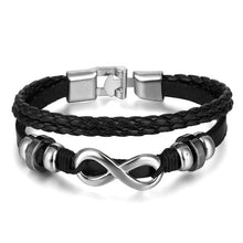 Load image into Gallery viewer, IFMIA Vintage Leather Bracelet Fashion Hand-knitted Multi-layer Leather Feather Leaf Bracelet and Fashion Men's Bracelet Gift
