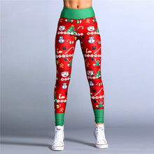 Load image into Gallery viewer, Christmas Trousers For Women Lady Casual Elasticity Skinny Leggins Mujer  High Waist Workout Printing Stretchy Pants leggings
