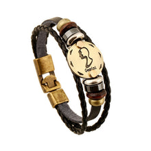 Load image into Gallery viewer, 2020 new men punk Zodiac Signs Aries Leo Bracelet Constellations charm men bracelets Virgo Pisces Pendant Women Gift DropShiping
