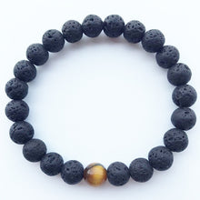 Load image into Gallery viewer, Black Lava Rock 8mm Beads 7 Chakra Healing Balance Bracelet for Men Women Reiki Prayer Stone Yoga Chakra Bracelet Drop Shipping
