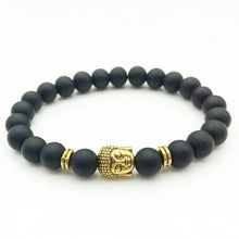 Load image into Gallery viewer, Black Lava Rock 8mm Beads 7 Chakra Healing Balance Bracelet for Men Women Reiki Prayer Stone Yoga Chakra Bracelet Drop Shipping
