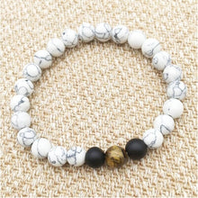 Load image into Gallery viewer, Black Lava Rock 8mm Beads 7 Chakra Healing Balance Bracelet for Men Women Reiki Prayer Stone Yoga Chakra Bracelet Drop Shipping
