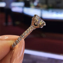 Load image into Gallery viewer, KISS WIFE Classic Engagement Ring 6 Claws Design AAA White Cubic Zircon Female Women Wedding Band CZ Rings Jewelry

