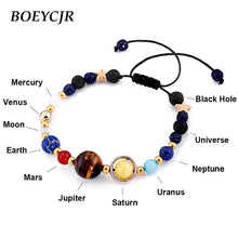 Load image into Gallery viewer, BOEYCJR Universe Planets Beads Bangles &amp; Bracelets Fashion Jewelry Natural Solar System Energy Bracelet For Women or Men

