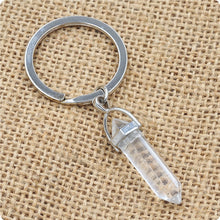 Load image into Gallery viewer, 1 PC Fashion Natural Stone Pendant Keychain Natural Quartz Stone Key Rings Pink Crystal Key Chains Accessories Jewelry Gift
