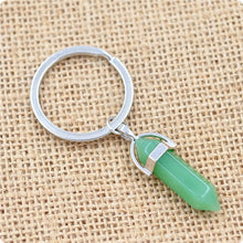 Load image into Gallery viewer, 1 PC Fashion Natural Stone Pendant Keychain Natural Quartz Stone Key Rings Pink Crystal Key Chains Accessories Jewelry Gift
